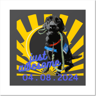 Black Lab Service Dog Eclipse Posters and Art